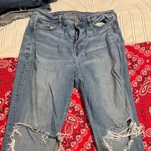 American Eagle Outfitters Light Wash Distressed Boyfriend Jeans